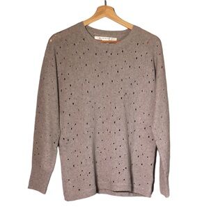 Max Studio sweater Crewneck wool blend gray lightweight Women’s Size M